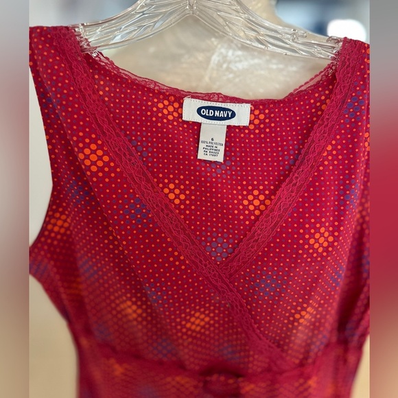 Old Navy Red and Pink Sleeveless Sundress - Picture 2 of 2